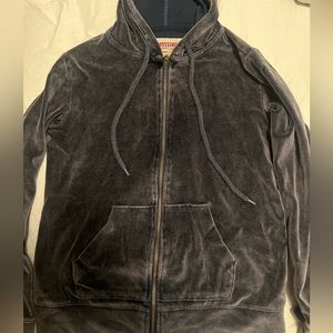 Vintage, Velvet Zip-Up Hoodie